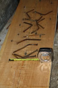 Heart Pine Beams with Worm holes and nail holes